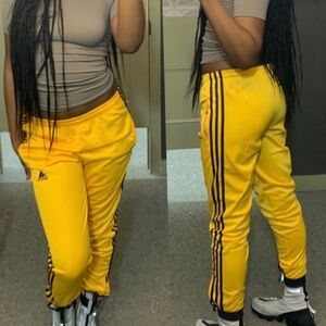 Unisex Kill Bill Style Track Pants Yellow/Black Sz Small